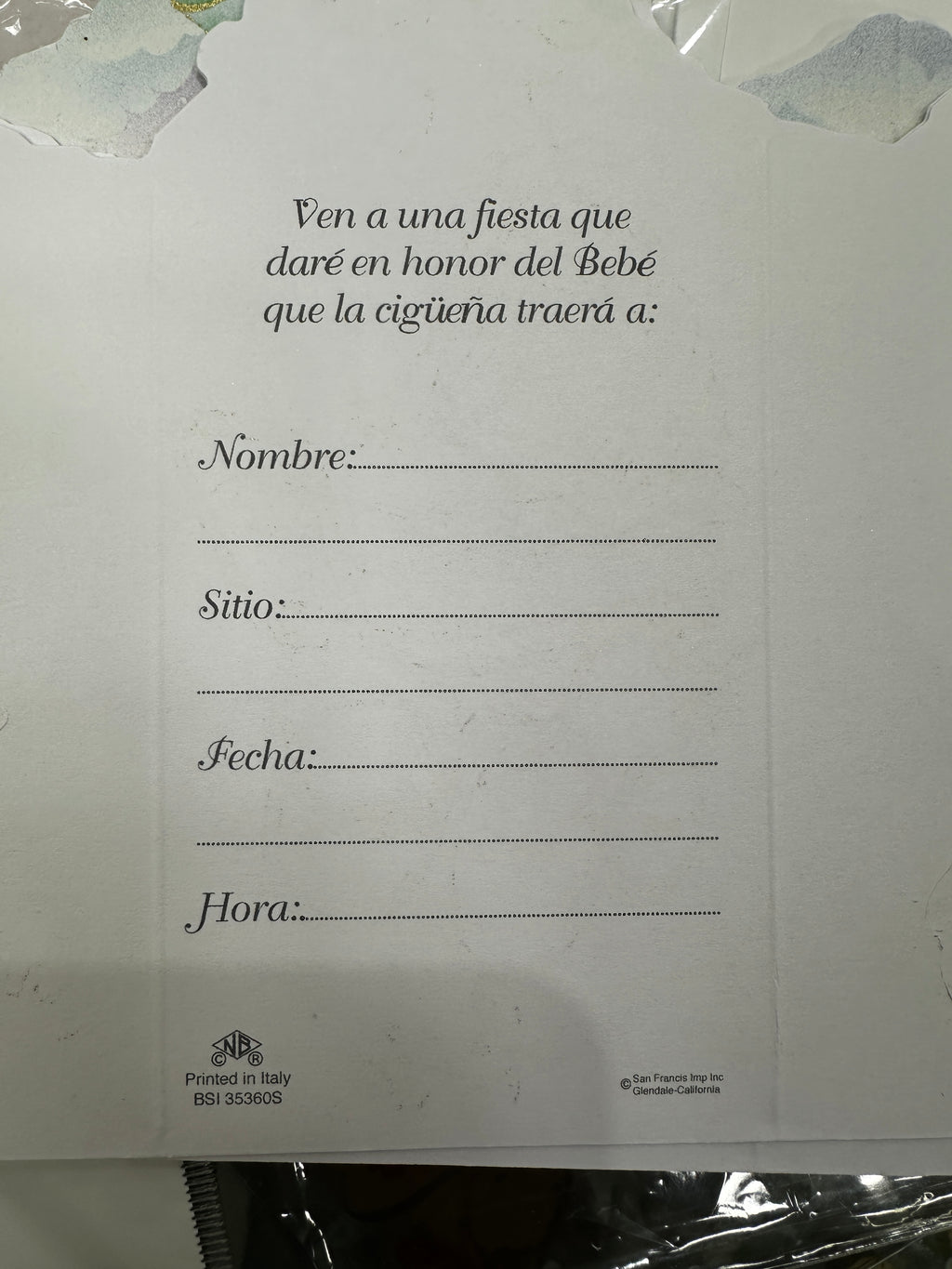 foldable Baby shower invitations in spanish  Blue Unisex (12ct) | Invitaciones plegables para baby shower en español | Azul | Unisex Docena