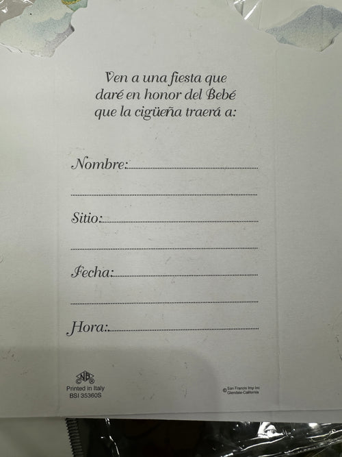 Baby shower invitation In spanish  (12ct) unisex |Invitaciones para baby shower (paquete de 12) unisex