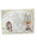 foldable first communion  catholic invitations in spanish girls (12ct) | Invitaciones plegables catolica de Mi primera comunioń en español | niña Docena