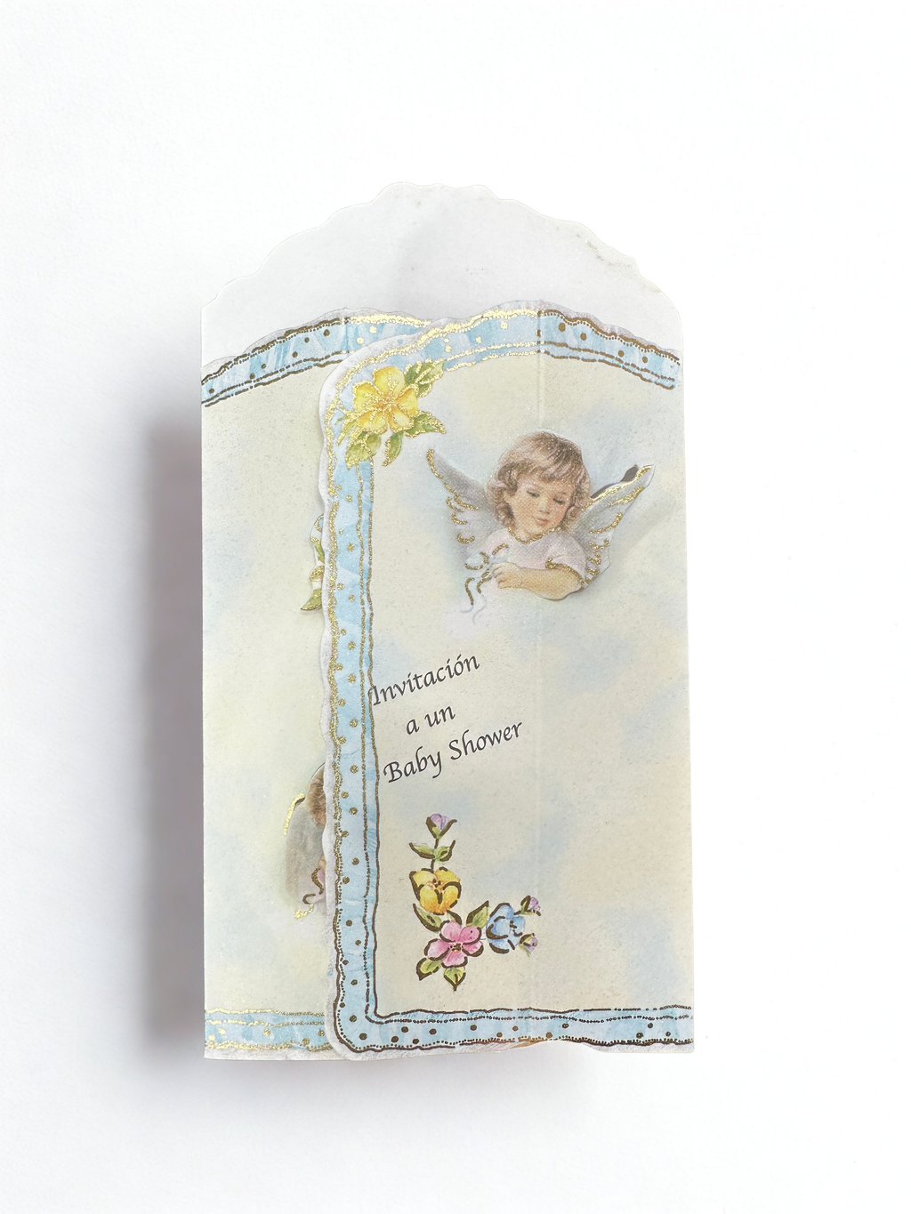 foldable Baby shower invitations in spanish  Blue Unisex (12ct) | Invitaciones plegables para baby shower en español | Azul | Unisex Docena