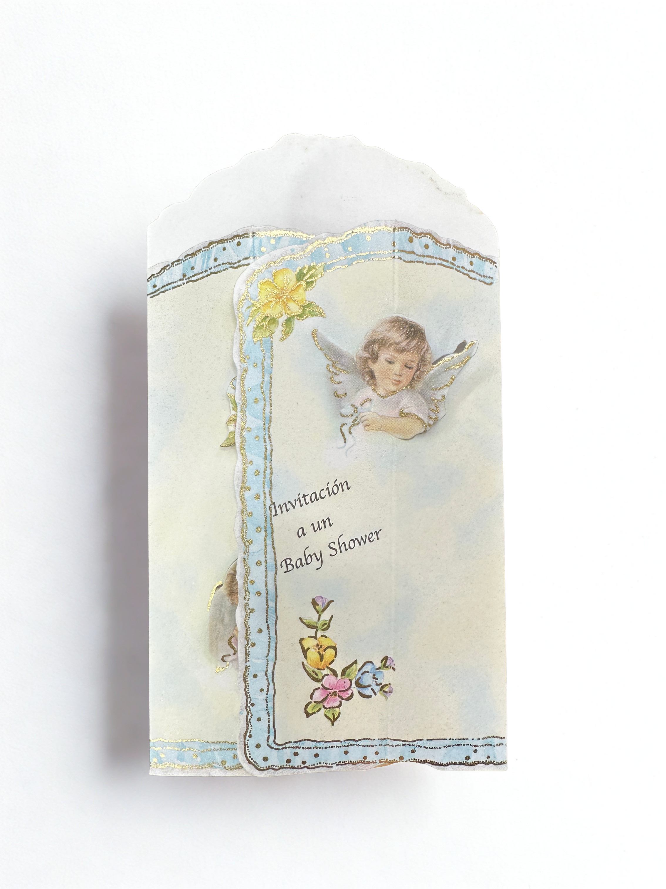 foldable Baby shower invitations in spanish  Blue Unisex (12ct) | Invitaciones plegables para baby shower en español | Azul | Unisex Docena
