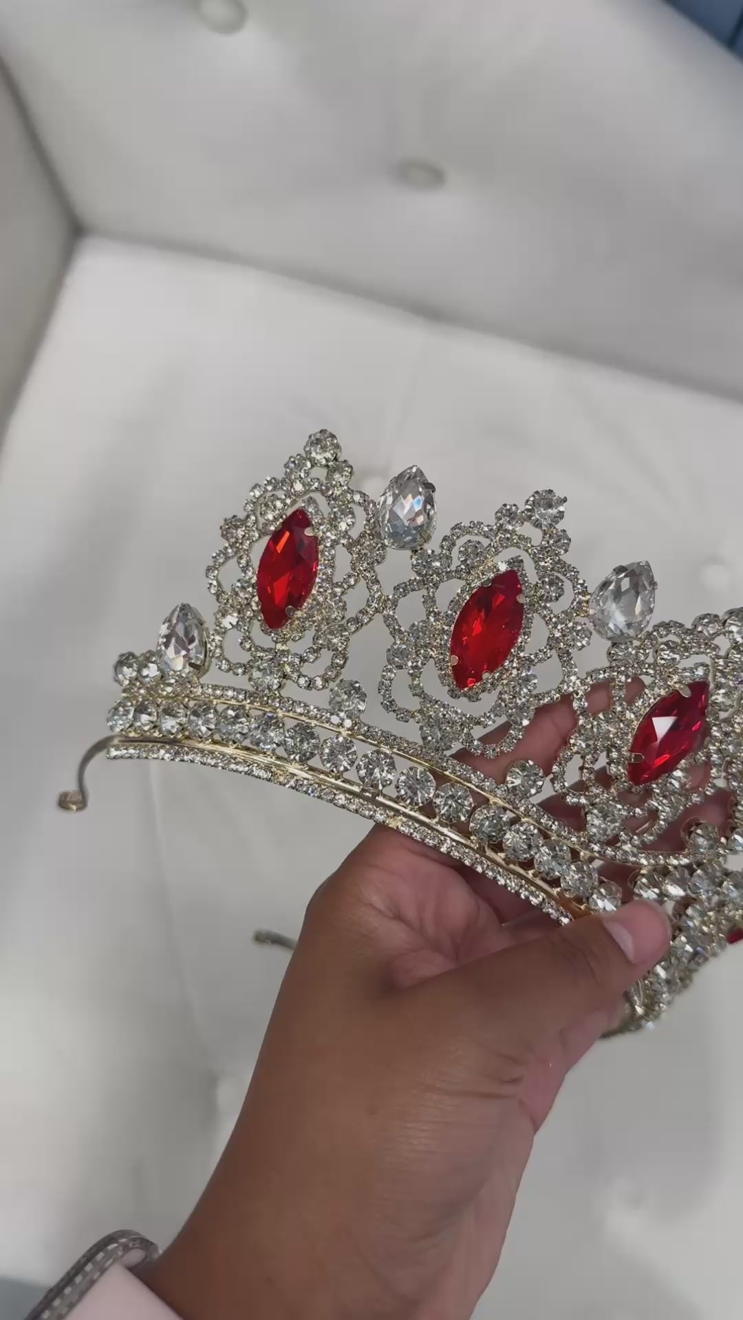 Gold and red Quince crystal crown |Corona de cristal de Oro y rojo